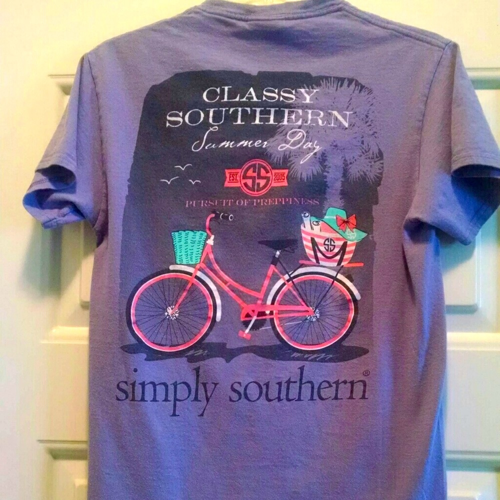 Simply Southern Purple And Pink “Summer Day”Cotton T-shirt Size S